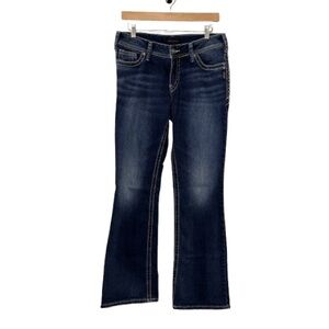 Silver Jeans Co. Women's Suki Mid Rise Curvy Fit Indigo Wash Bootcut Jeans 29